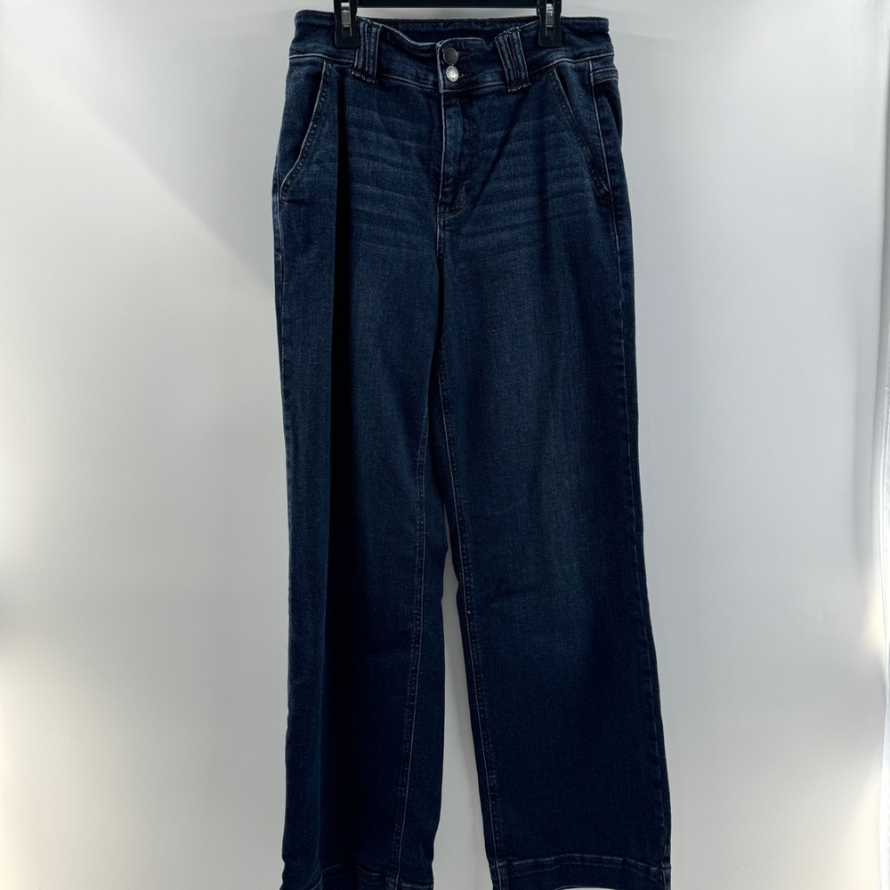 Judy Blue Women’s Dark Wash Wide Leg Jeans Zipper Fly Size 7/28 - Picture 2 of 8